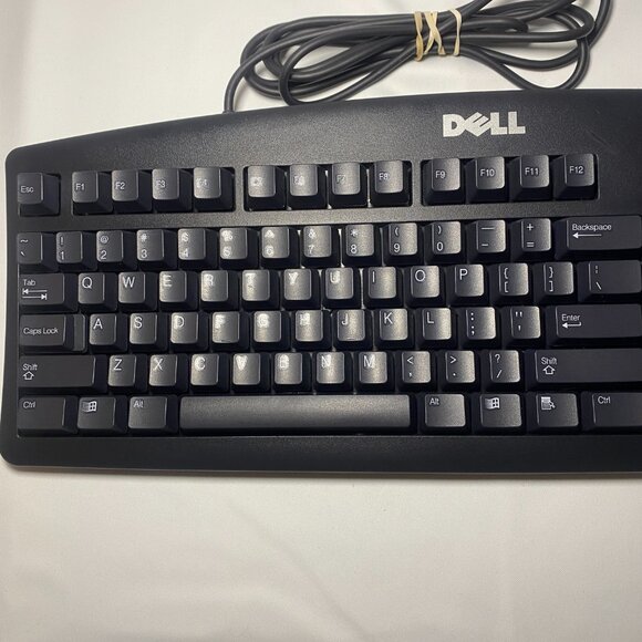 Dell RT7D20 PS/2 Wired Black Keyboard English Footed Tested Working EUC - Picture 2 of 8